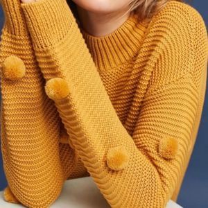Mock Neck Anthropologie Golden Yellow Sweater - Size M